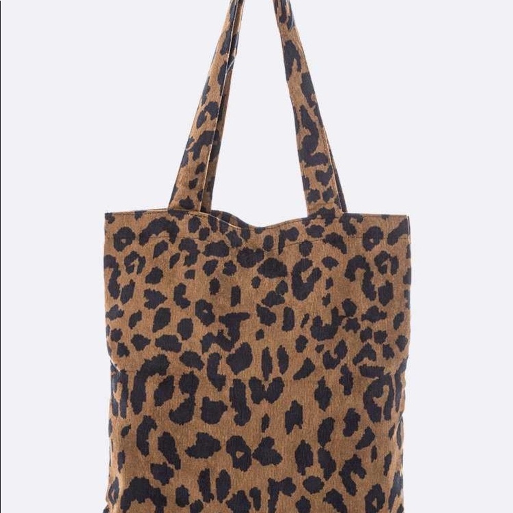 Cheetah Print Corduroy Shopping Tote